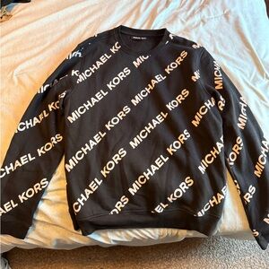 Michael Kors Black and White Logo Crewneck Sweater